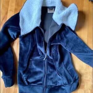 Velvet sweatshirt / jacket (dark blue)